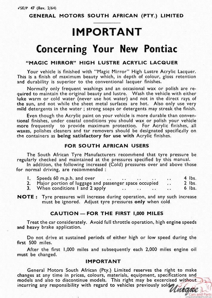 1966 Pontiac Canadian Owners Manual Page 37